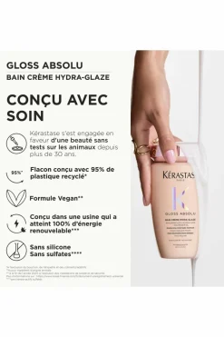 Online Bain crème hydra-illuminant pour cheveux épais sujets aux frisottis Gloss Absolu Masque & Soin