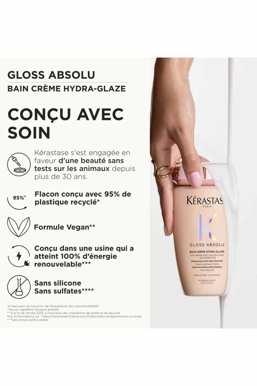 Online Bain crème hydra-illuminant pour cheveux épais sujets aux frisottis Gloss Absolu Masque & Soin