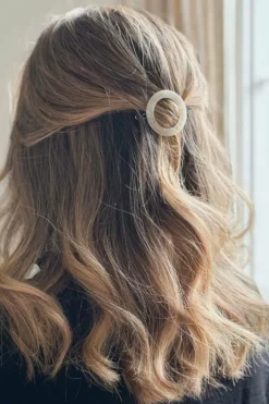 Barrette ronde nacre Pince & Elastique