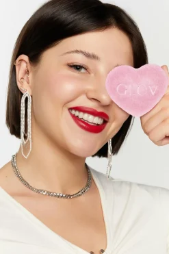 Hot Disques cosmétique réutilisable en forme de coeur rose Coton Réutilisable