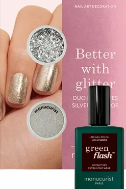 Best Duo de poudre à effet et paillettes et vernis Green Flash Accessoires Ongles|Vernis À Ongles