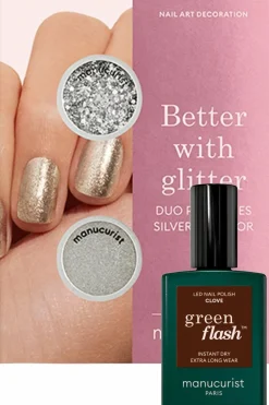 Best Duo de poudre à effet et paillettes et vernis Green Flash Accessoires Ongles|Vernis À Ongles