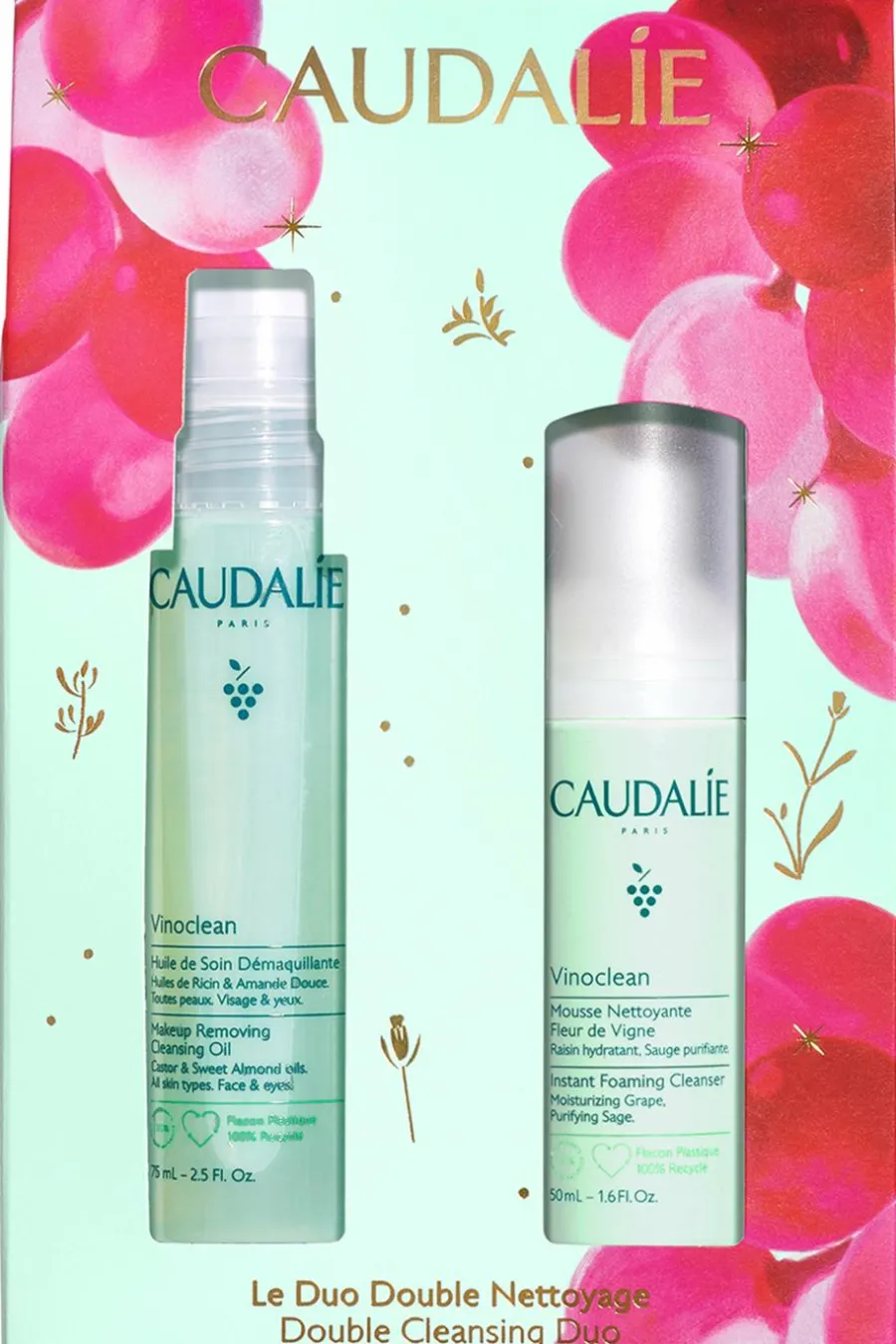 Duo huile & mousse Vinoclean Coffret Soin Visage|Nettoyant Visage