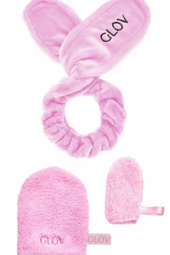 Sale Ensemble bunny together gant démaquillant à l’eau avec mitaine correctrice et bandeau à oreilles de lapin rose Coffret Soin Visage