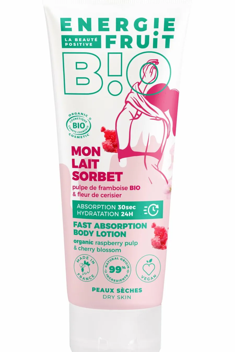 Lait corps fleur de cerisier et pulpe de framboise bio Crème & Lait