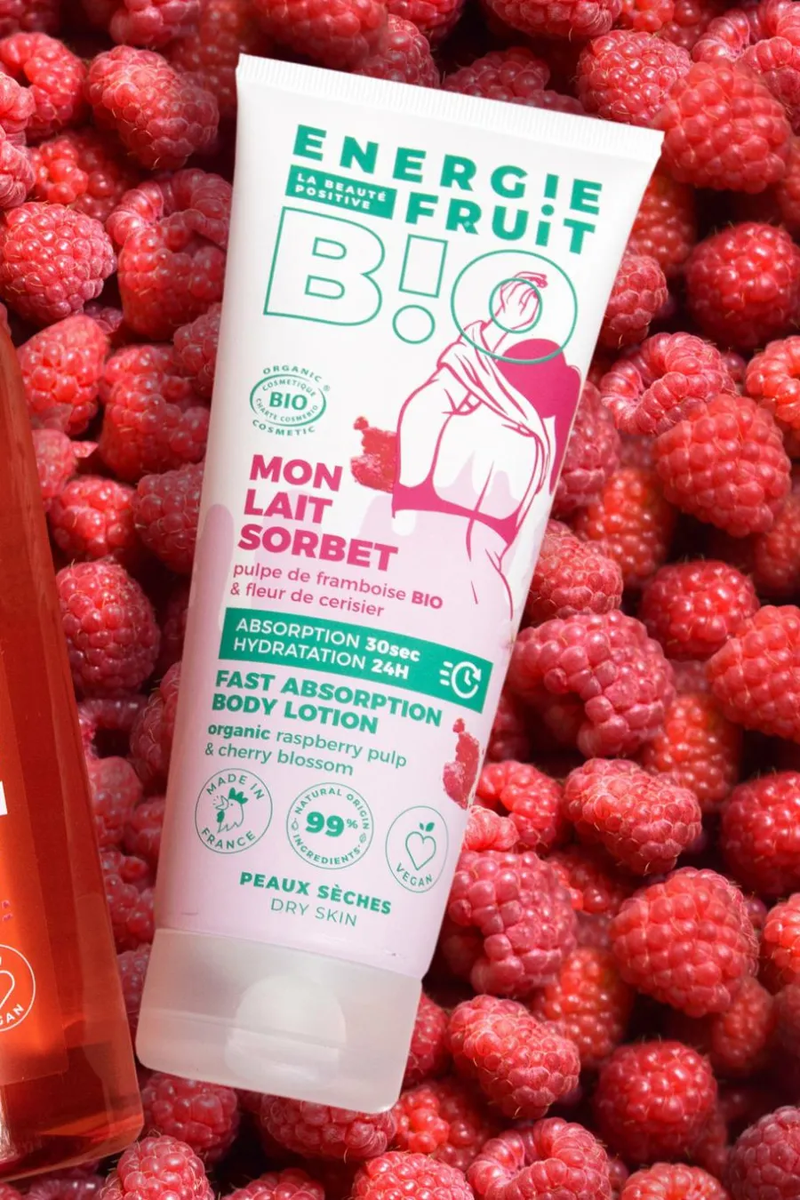 Lait corps fleur de cerisier et pulpe de framboise bio Crème & Lait