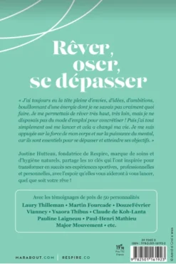 Discount Livre Rêver, oser, se dépasser de Justine Hutteau la fondatrice de Respire Livres|Compléments Alimentaires