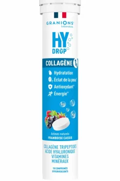 Sale Pastilles hydratation Collagène Framboise Cassis Hydrop Compléments Alimentaires