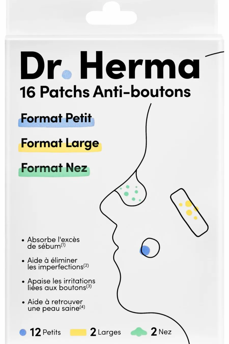 Discount Patchs anti-boutons 3 formats x 16 Masque Tissu|Anti-Imperfection & Rougeurs