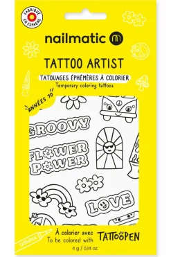 Online Planche de tatouages à colorier seventies Enfant Bébé & Enfant|Palette & Coffret