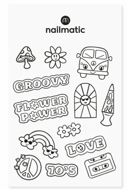 Online Planche de tatouages à colorier seventies Enfant Bébé & Enfant|Palette & Coffret