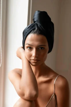 Serviette turban soie microfibre Sèche-Cheveux