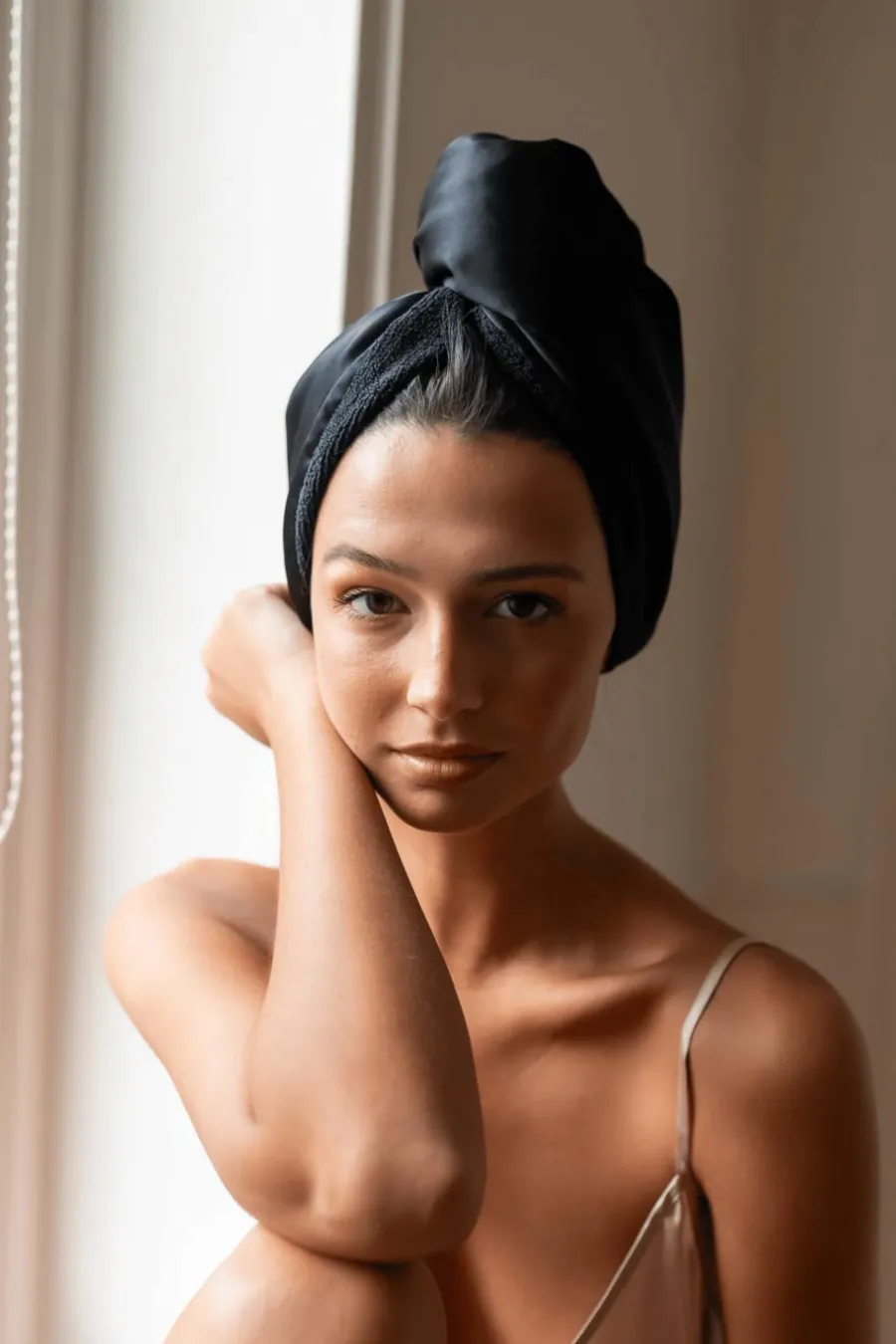 Serviette turban soie microfibre Sèche-Cheveux