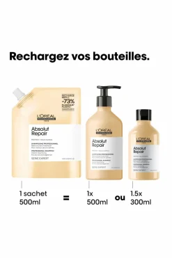 Discount Shampoing réparateur pour cheveux abîmés Absolut Repair rechargeable Shampoing