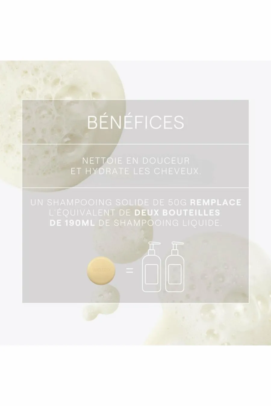Shampooing solide hydratation & brillance Shampoing