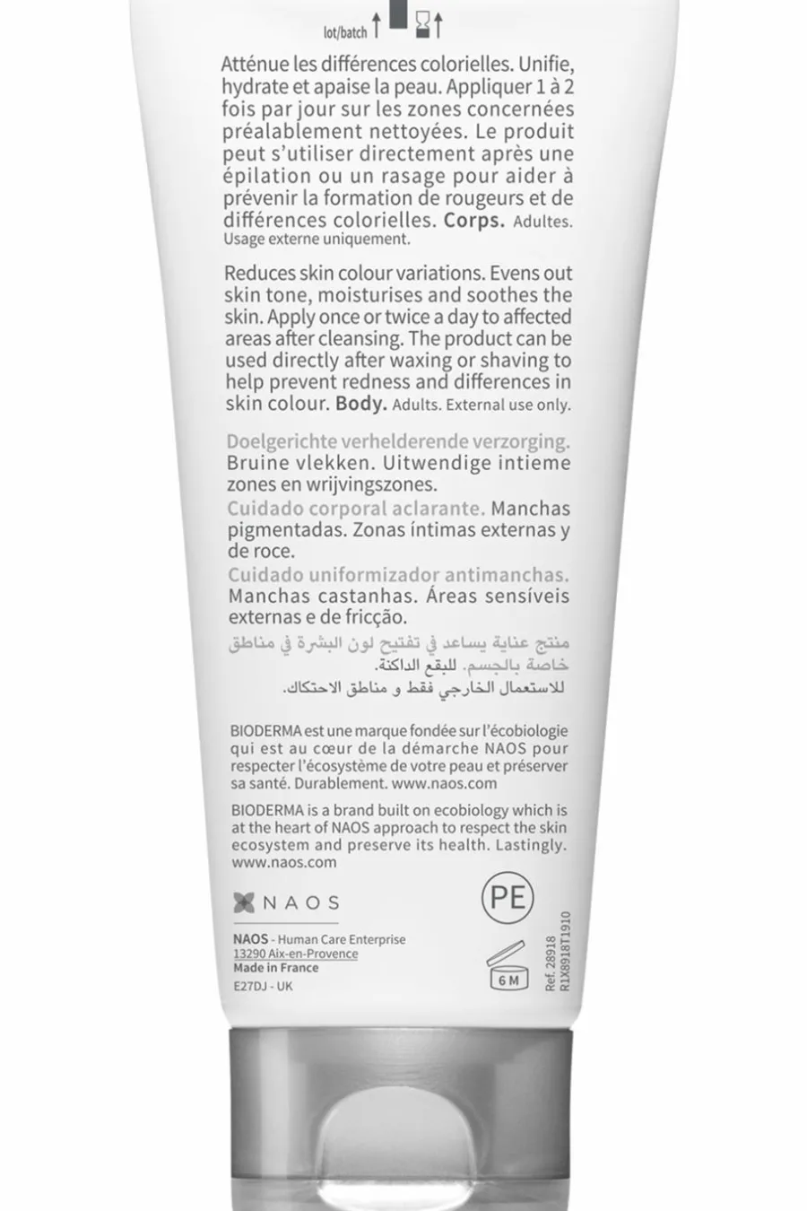 Best Soin corps éclaircissant ciblé Pigmentbio Sensitive Areas Crème & Lait